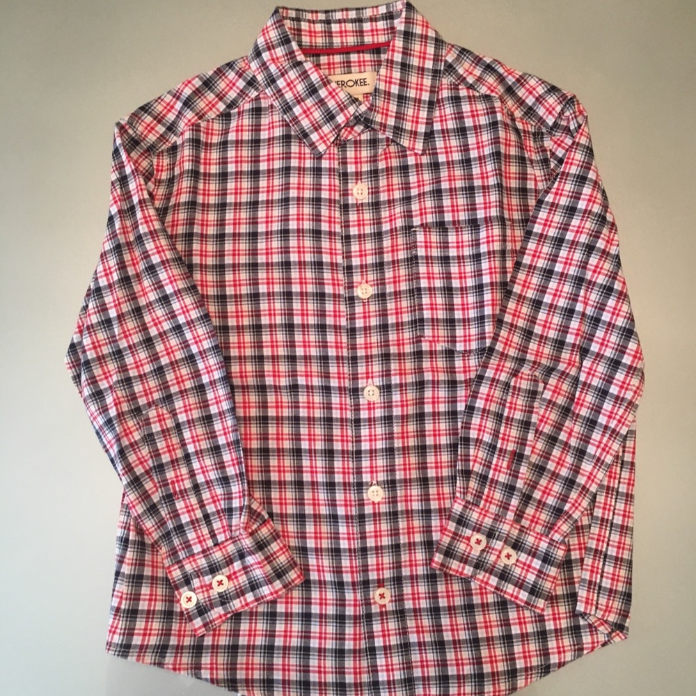 Cherokee LS Plaid Button Down Shirt